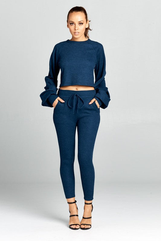 Bell Sleeve Cropped Jogger